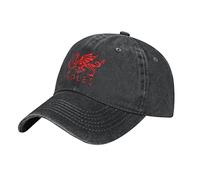 YINGD Welsh Flag Red Dragon Hat Adjustable Cowboy Baseball Cap Unisex Peaked Cap Comfortable and Breathable Sun Hat for Men Women