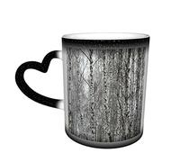 YINGD White Birches Color Changing Mug in The Sky Ceramic Heat Sensitive Cup Latte Mugs Heat Sensitive Design for Gifts Office Personalized Idea 12 Oz