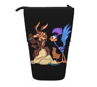 YINGD Wile E. Coyote and Road V Runner Pen Case Expandable Peanuts Organizer Bags Retractable Pen Case Cute Large Capacity Boy Girl Stationery Pouch Lightweight for School Offi