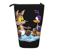 YINGD Wile E. Coyote and Road V Runner Pen Case Expandable Peanuts Organizer Bags Retractable Pen Case Cute Large Capacity Boy Girl Stationery Pouch Lightweight for School Offi