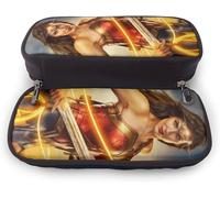 YINGD Wonder Woman Leather Pencil Case Pencil Case Stationery Bag Office Portable Storage Box Cosmetic Box Folder bd