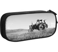 YINGD WQ Tractor Agriculture Tranquil Print Pencase,Large Pencil Case Big Capacity Compartments Canvas Pencil Pouch