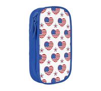 YINGD XMXY Large Capacity Pencil Case, American Ornament Patriotic Star Pencil Box Pouch with Compartments Portable Pencil Bags with Zipper for Teen Girl Bl