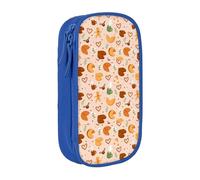 YINGD XMXY Large Capacity Pencil Case, Delicious Fortune Cookie Pencil Box Pouch with Compartments Portable Pencil Bags with Zipper for Teen Girl Blue