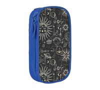 YINGD XMXY Large Capacity Pencil Case, Mystic Eyes Sun Sin Pencil Box Pouch with Compartments Portable Pencil Bags with Zipper for Teen Girl Blue
