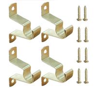 YingEnter 7/16” Cafe Rod Brackets,Set of 4 Curtain Rod Brackets for mounting a Curtain Rod to The Wall,Gold