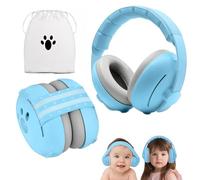 YingErTool 2-in-1 Baby Ear Defender for Babies and Toddlers up to 4 Years, Noise Reduction Adjustable Earmuffs, Comfortable Baby Headphones At Firework, Concert, Cinema (Blue)