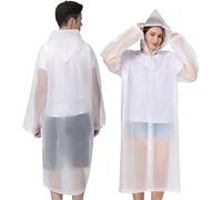 YingErTool Waterproof Rain Poncho, 2 Pcs EVA Lightweight Reusable Rain Coat Jacket with Hood and Drawstring, Emergency Portable Poncho for Women Men Family Outdoor Hiking, Cycling, Camping