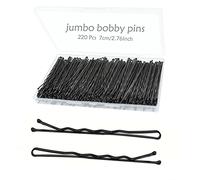 YINGFENG 220pcs Large 2.76-Inch Bobby Pins for Women, Super Grip Black Hair Clips with Box - Reusable Non-Slip Pins for Thick, Long Hair