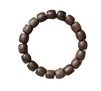 Yingge Green Agarwood Drum Bead Freeform Bracelet Single-Strand Prayer Beads Multiple Sizes Sinking Grade (14mm)