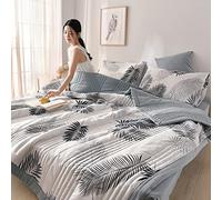 Yinghesheng 100% Cotton washed duvet summer, light and breathable softness and compliance 200x230 Reversible summer duvet 2 people King size summer coverage shortpoint,A03,150x200cm