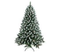 Yinghesheng Artificial Christmas Tree 4FT, 5FT, 6FT, 7FT, 8FT, Snow Flocked Pencil Trees with Pine Cones and Metal Stand, Realistic Green Xmas Tree with PVC Branches for Xmas Indoor Outdoor Décor,2.4m