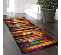 Yinghesheng Carpet Runners for Hallways Long Non-Slip 80x150cm Multicolour Wood Grain Pattern Kitchen Runner Rugs for Hallway Non Slip Extra Long,Hallway Runners Washable kitchen Carpet Corridor