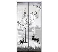 Yinghesheng Fly screen door, Insect Screen Door Durable Polyester Fabric without Drilling Magnetic Insect Door without Gap, Patio Mosquito Screen,Grey,100X210CM