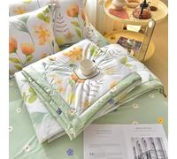 Yinghesheng Quilted Bedspread for Single Double Size, Soft Lightweight Printed Pattern Reversible Quilted Bed Throw Patchwork Quilt, Sofa Blanket,F,180x200cm