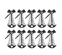 YINGhhh 10Pcs Deck Anchors Peg Windproof Fish Bone Tent Stakes with Spring Buckles Rope Camping Easy to Use Adjustable Fishbone Deck Portable Anticorrosion