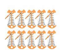YINGhhh 10Pcs Deck Anchors Peg Windproof Fish Bone Tent Stakes with Spring Buckles Rope Camping Easy to Use Adjustable Fishbone Deck Portable Anticorrosion