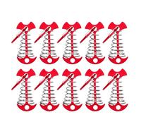 YINGhhh 10Pcs Deck Anchors Peg Windproof Fish Bone Tent Stakes with Spring Buckles Rope Camping Easy to Use Adjustable Fishbone Deck Portable Anticorrosion