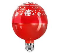 YINGhhh Energies Efficient Plugs and Play E27 Base Light with Lucky Symbols for Chinese New Year Celebration Atmospheres Automatic Color Changing LED Bulb