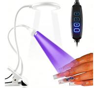 YINGJEE UV Nail Lamp, Nail Dryer LED Glue Curing Lamp Double-Headed Nail Lamp UV Flash Cure Light Professional Led Nail Tech Lamp for Gel Nails Drying Light for Curable Press On Nails（White）