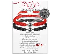 YINGJIACHENC 100 Languages I Love You Bracelet, Braided Bracelet for Boyfriend and Girlfriend Valentine's Day, 7"-11", Plastic, no gemstone