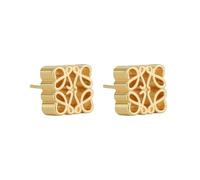 Yingjie 1 Pair Golden Carved Square Hollow,Elegant Hypoallergenic Stud Earrings, Mini Studs,Earring Scroll Back Gold,lated Copper Mooncake Pattern EarringsIdeal For Weddings,Dates,Parties