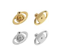 Yingjie 4 Pcs Earring Lifter Backs, Large Earring Support for Droopy Ears, Practical Earrings Backs Safety Back, Flat Locking Backing for Large Studs and Heavy Earrings (Silver & Gold)