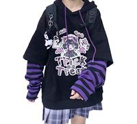 YINGKE Women's Japanese Cute Kawaii Anime Pattern Hoodies Girls Harajuku Style Pullover Sweatshirt(2XL,Purple)