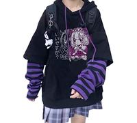 YINGKE Women's Japanese Cute Kawaii Anime Pattern Hoodies Girls Harajuku Style Pullover Sweatshirt(XL,Purple3)