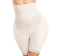 YINGKE Women's Seamless Control Panty Knickers Removable Pads Shapewear Underwear Butt Lifter Boyshorts (S, High Skin2)