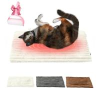 YINGLUHJ Self Warming Pet Bed, Machine Washable Warming Pet Mat, No Electricity Required Heat Warm Thermal Pet Pad/Cage Liner with Non-Slip Bottom for Indoor & Outdoor Pets (White, X-Large)