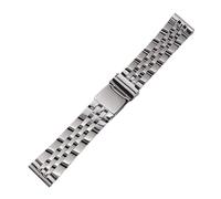 YINGO 18 20mm 22mm Stainless Steel Watchband Compatible With Breitling Watch Strap Silver Gold Men Bracelet Push-Button Hidden Clasp(Silver,18mm)