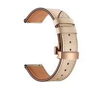YINGO 20mm 22mm Genuine Leather Strap Compatible With Galaxy Watch 4 3 Classic Band 42mm 46mm Active 2 40mm 44mm Bracelet Compatible With Huawei GT 2(Rose gold apricot,20mm)