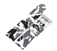 YINGO 22mm 24mm 26mm Camouflage Colorful Rubber Watch Band Compatible With Strap Gear S3 Classic(White Silver buckle,22mm)
