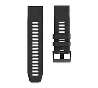 YINGO 26MM 22MM 20MM QuickFit Strap Compatible With Garmin EPIX Fenix 7 7X 7S Solar 6 6X 6S Pro 5X 5S Plus/Instinct 2/Forerunner 945 Silicone Band(Black gray,For Fenix 7 (47mm))