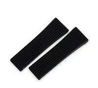 YINGO Black Blue 22mm 24mm Silicone Rubber Watch Band WatchBand Bracelet Compatible With Navitimer/avenger/Breitling Strap Butterfly Buckle Tools(Striped black,Bright silver Buckle,24mm)