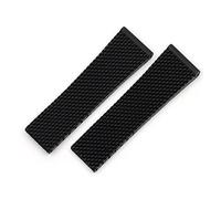 YINGO Black Blue 22mm 24mm Silicone Rubber Watch Band WatchBand Bracelet Compatible With Navitimer/avenger/Breitling Strap Butterfly Buckle Tools(Texture black,Bright Black Buckle,24mm)