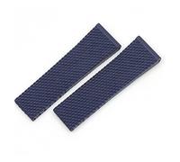 YINGO Black Blue 22mm 24mm Silicone Rubber Watch Band WatchBand Bracelet Compatible With Navitimer/avenger/Breitling Strap Butterfly Buckle Tools(Texture blue,Bright silver Buckle,22mm)
