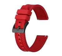 YINGO High Performance Fluororubber Watch Strap 18mm 20mm 22mm Rubber Quick Release Strap For Men Women Sports Watchband(Red-Black Buckle,20mm)