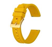 YINGO High Performance Fluororubber Watch Strap 18mm 20mm 22mm Rubber Quick Release Strap For Men Women Sports Watchband(Yellow-Gold Buckle,22mm)