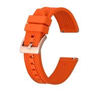 YINGO High Performance Fluororubber Watch Strap 18mm 20mm 22mm Rubber Quick Release Strap For Men Women Sports Watchband(Orange-Rosegold,22mm)