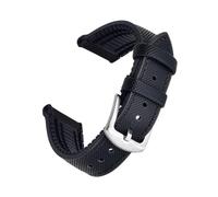 YINGO Hybrid FKM Leather Watch Strap 20mm 22mm Waterproof Dustproof Multi Color Fluororubber Watchbands + Tool(All Black,22mm)