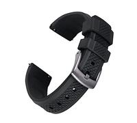 YINGO Luxury Summit Rubber Watch Band 20mm 22mm Quick Release Strap Slide Keeper Rubber Straps Waterproof Diving(Black,20mm)