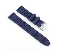 YINGO New Fluorine Rubber Watch Strap Three Dimensional Honeycomb Quick Release Watchband Accessories Compatible With 18mm 20mm 22mm(Blue silver buckle,22mm)