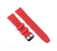 YINGO New Fluorine Rubber Watch Strap Three Dimensional Honeycomb Quick Release Watchband Accessories Compatible With 18mm 20mm 22mm(Red black buckle,22mm)