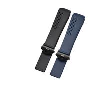 YINGO Watch Bracelet Compatible With CARRERA Chain 20 22 24mm TPU Silicone Strap Accessories Rubber Band(Black-Gold Clasp)