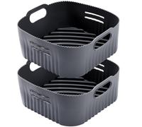 YINGRACE 8 inch/20cm Silicone Air Fryer Liners, 2PCS Air Fryer Accessories Compatible for Cosori 4.7L 5.5L, Tefal Easy Fry Max 5L, Ninja 4.7L Square Air Fryers, BPA-Free Reusable Airfryer Liners