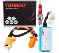 Yingshop Performance Ignition Coil + Spark Plug A7TC + 6 Pins CDI GY6 50cc - 110cc 125cc 150cc 4-stroke Engines Scooter ATV Go Kart Moped Quad Pit Dirt Racing Bike