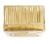 YingStar Sparkly Clutch Bag for Women, Glitter Evening Cluth Purse, Shiny Bright Ruched Evening Envelope Crossbody Shoulder Bags With Detachable Chain, Elegant Gold Cluth Bags for Wedding Prom Party