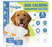 Yingsu Dog Calming Diffuser, 4 in 1 Puppy Pheromones Calming Diffuser, Relaxing Pheromone for Dogs Relief Stress Anxiety Reduce Aggression Barking, Help Train Dog to Pee, 2 Diffuser 2 Refill(48ml)